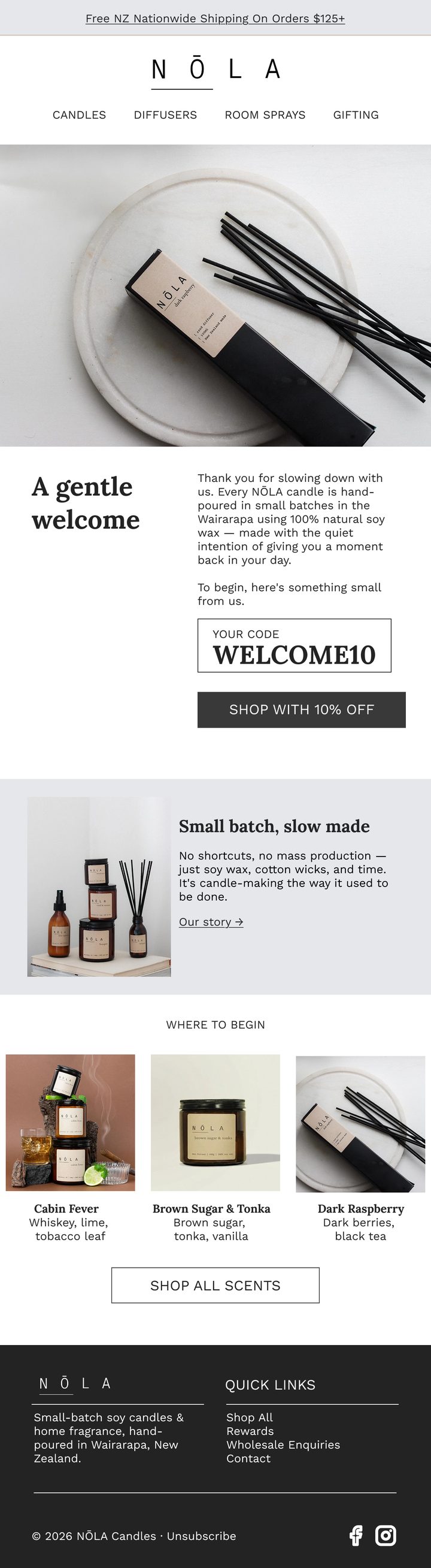 NŌLA B2C Email 1 — A gentle welcome