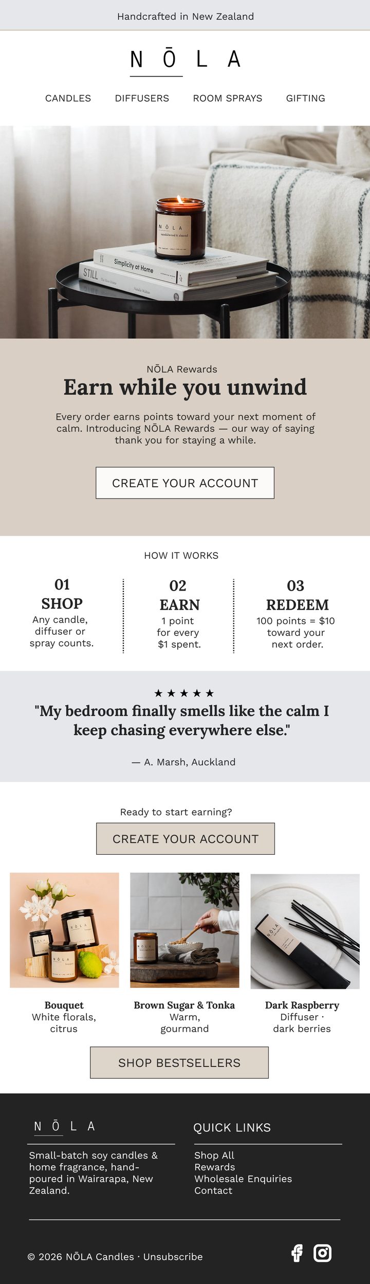 NŌLA B2C Email 3 — Earn while you unwind