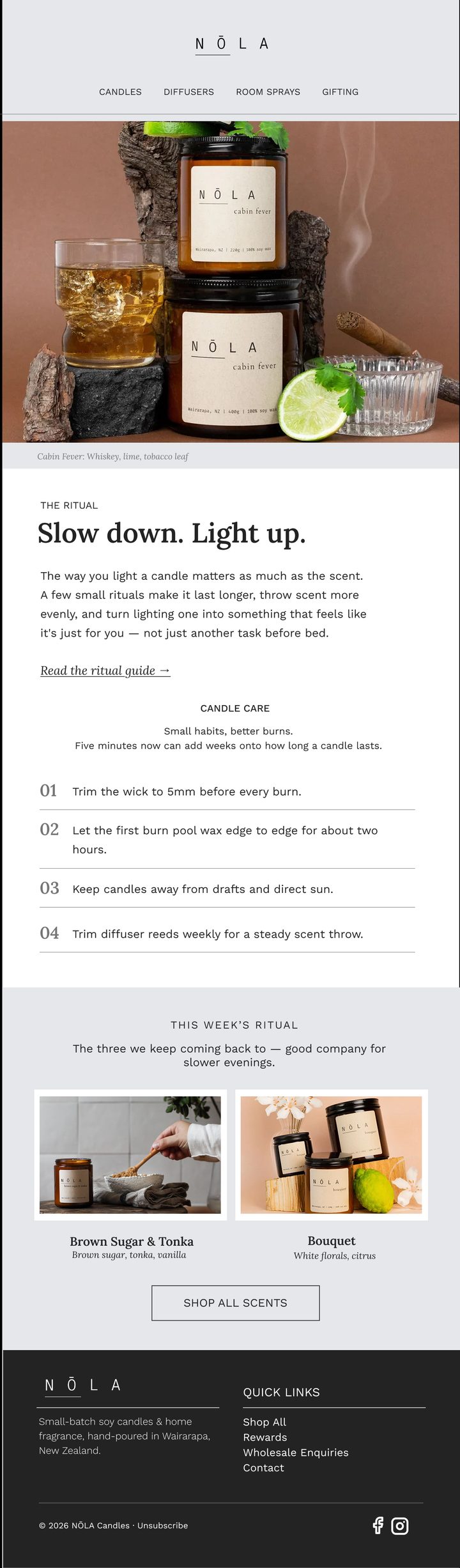 NŌLA B2C Email 2 Option 2 — Slow down, light up