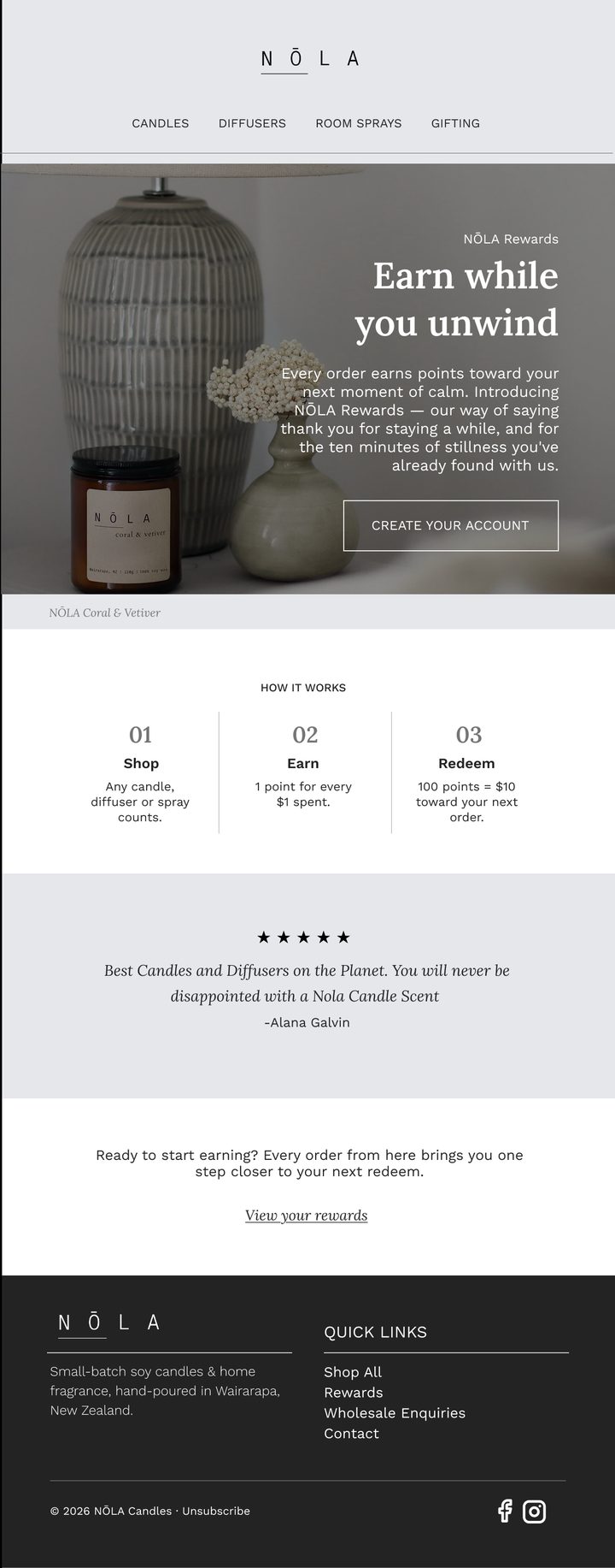 NŌLA B2C Email 3 Option 2 — Earn while you unwind
