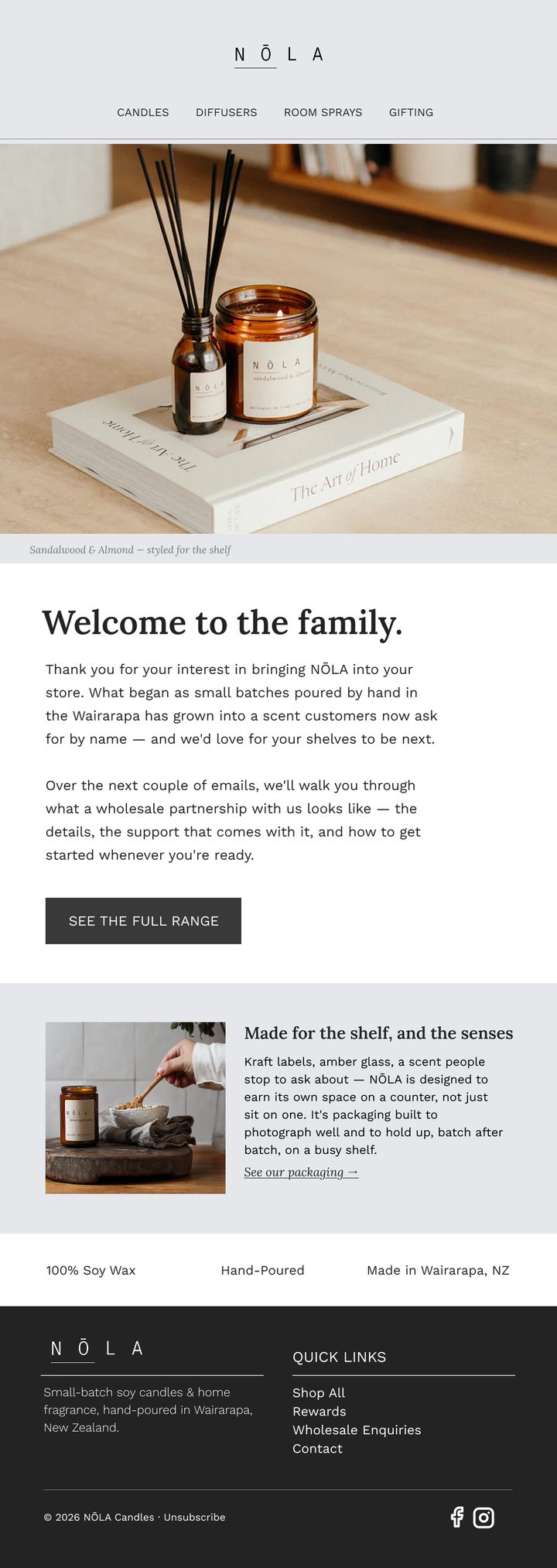 NŌLA B2B Email 1 Option 2 — Welcome to the family